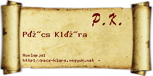 Pécs Klára névjegykártya