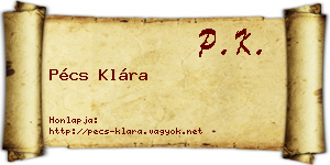 Pécs Klára névjegykártya