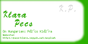 klara pecs business card